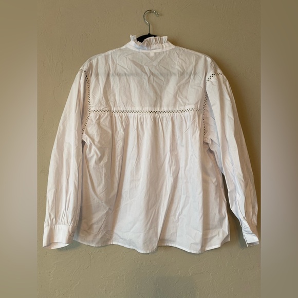 Shein white preppy oversized dressy layering shirt S - Picture 6 of 9